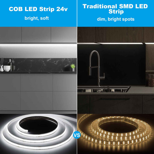 DC 24V COB White LED Strip Lights 16.4ft