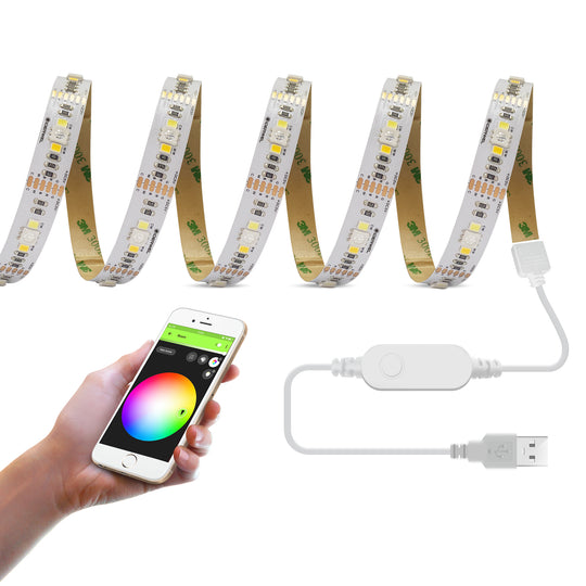 Smart WiFi USB RGBWW LED Strip Lights 9.8ft Kit