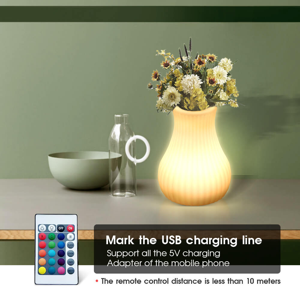 Rechargeable Vase Night Light with Remote Controller