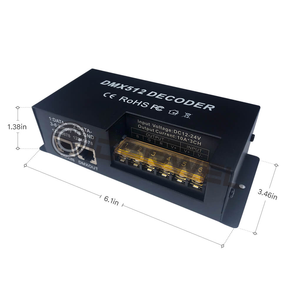3 CH RGB DMX Decoder High Power 30A