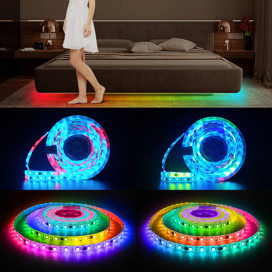 Smart Wi-Fi RGBIC LED Strip Lights 32.8ft Kit