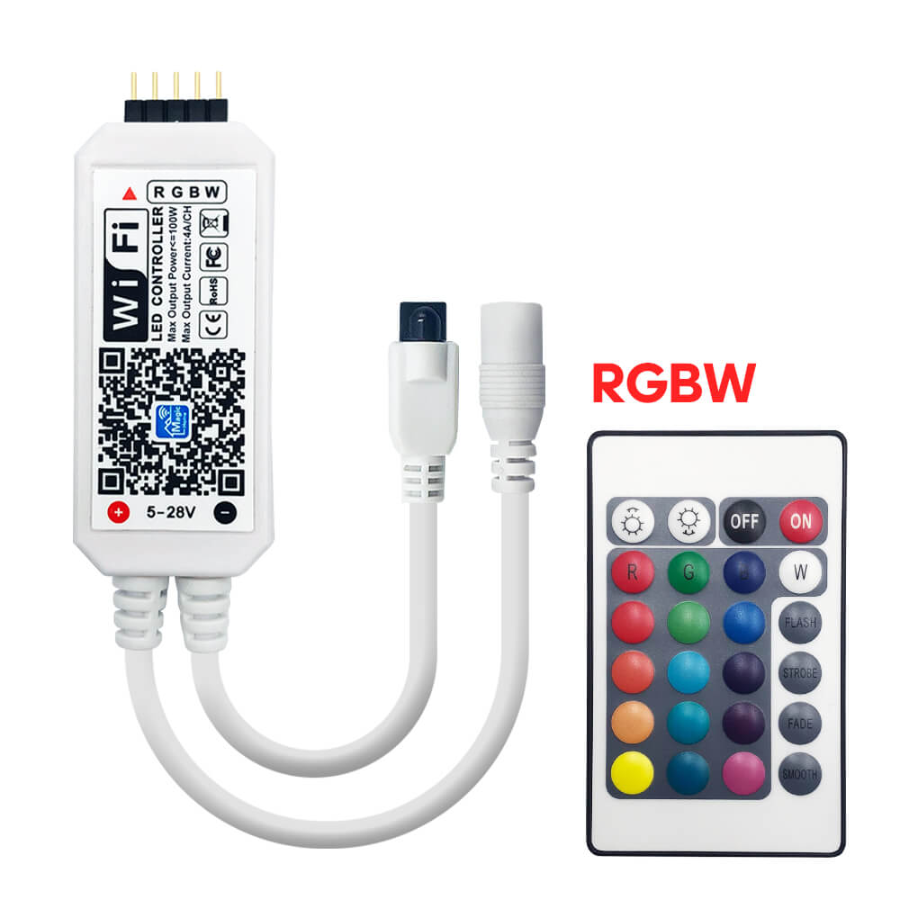  LGIDTECH 5 Pin RGBW LED Strip Light WiFi Wireless Controller  Smartphone APP Controlled,Connector is Sequenced with +,R,G,B,W,Compatible  with  Alexa,Google Home Assistant Voice Control System : Tools & Home  Improvement