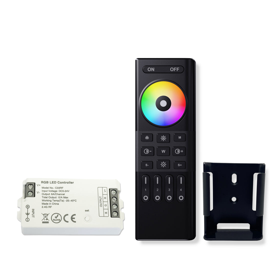 COB RGB LED Strip Controller with 4 Zones RF 2.4G Wireless Remote Control