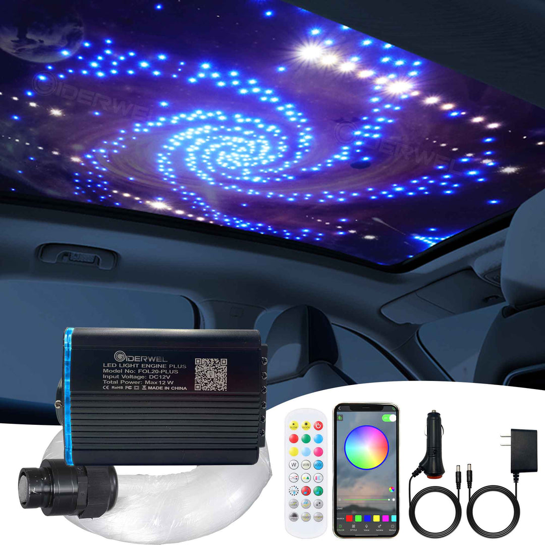 Smart RGBW Twinkle & Shooting Star Fiber Optic Light PLus Kit with RF/App controlled