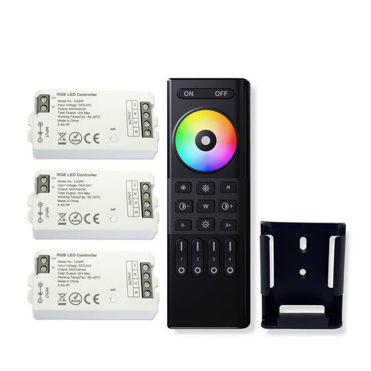 COB RGB LED Strip Controller with 4 Zones RF 2.4G Wireless Remote Control