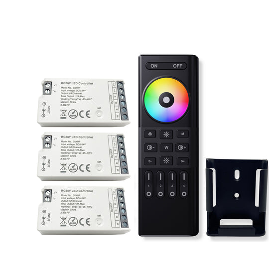 RGBW LED Controller with 4 Zones RF 2.4GHz Wireless Remote Control