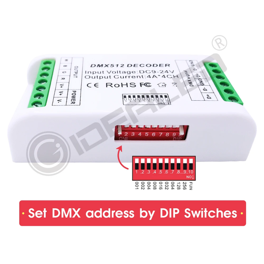 4 Channel DMX RGB decoder 4 Channel DMX512 Decoder DMX dimmer driver for led  RGB strip Controller
