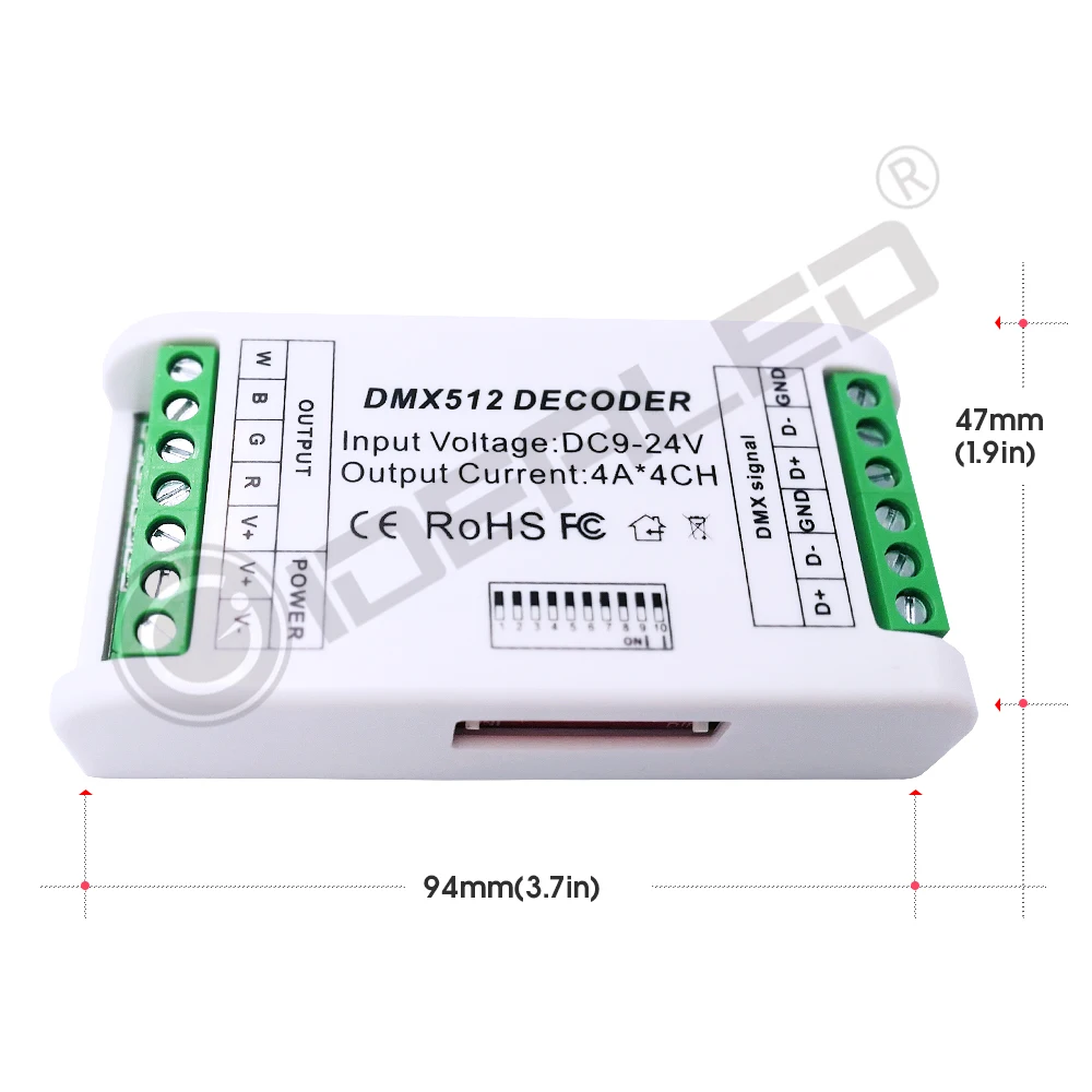 4 Channel DMX RGB decoder 4 Channel DMX512 Decoder DMX dimmer driver for led  RGB strip Controller