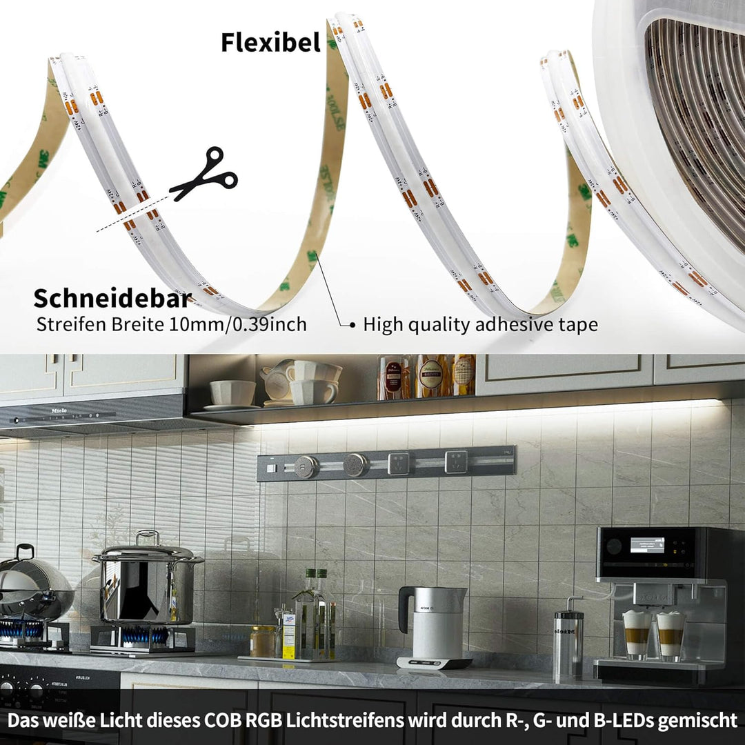 ZigBee 32.8ft 10M Smart RGB COB LED Strip Light 24V Kit, Require ZigBee 3.0 Hub Bridge,Support Hub APP/Alexa Echo Plus Voice Control