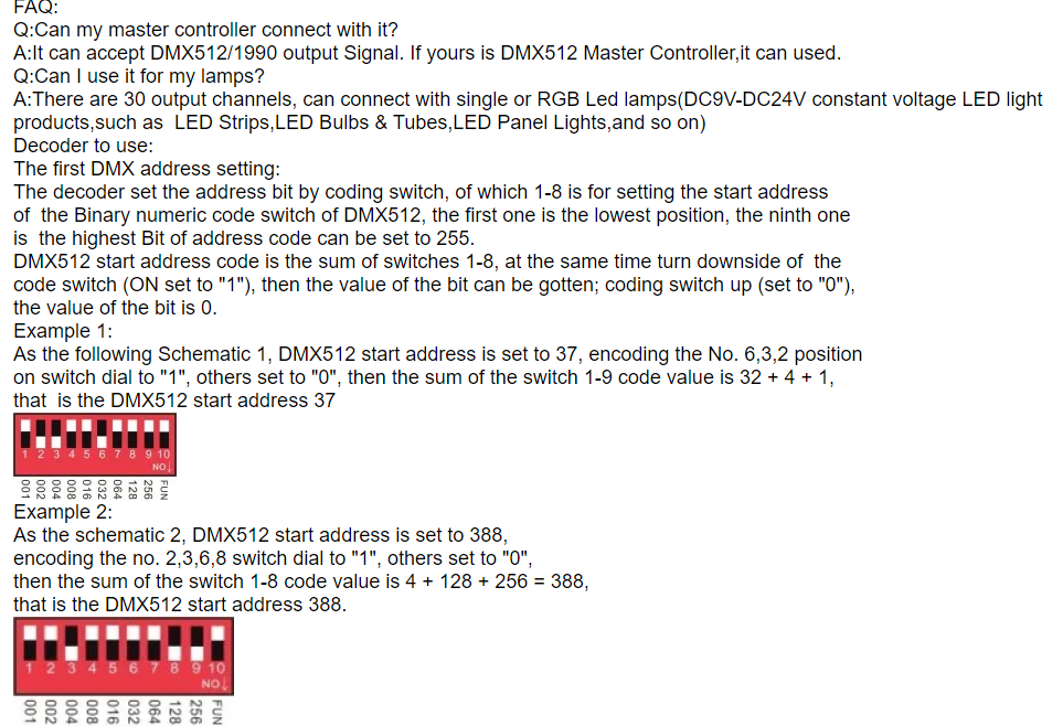 4 Channel DMX RGB decoder 4 Channel DMX512 Decoder DMX dimmer driver for led  RGB strip Controller