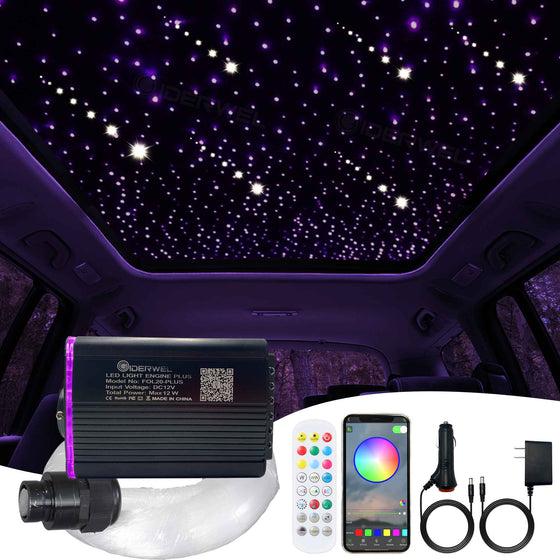 Smart RGBW Twinkle & Shooting Star Fiber Optic Light PLus Kit with RF/App controlled