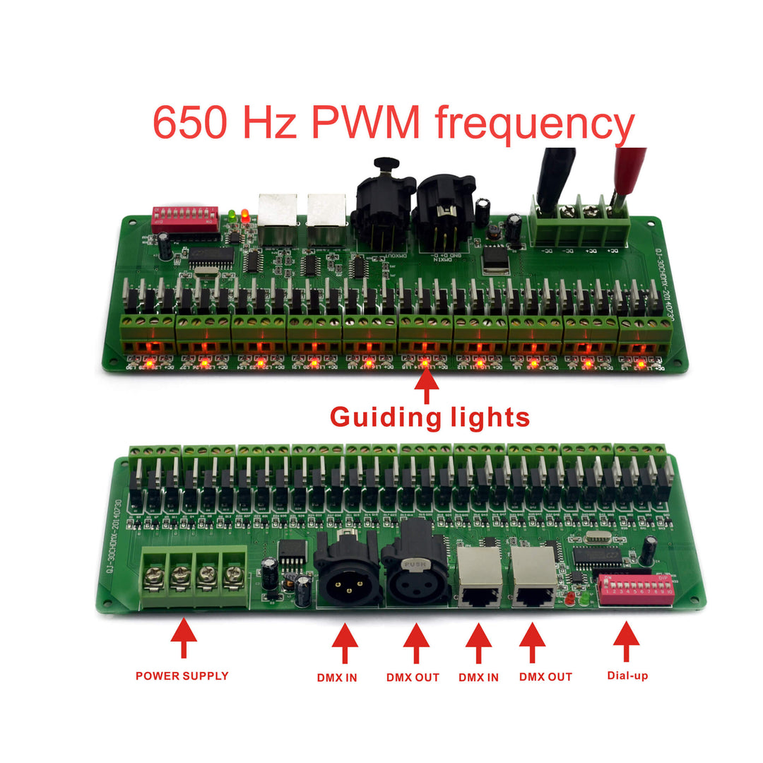30 channel DMX decoder with XLR Dimmable LED Driver DC12-24V RGB LED Strip DMX 512 controller for 1440W RGB RGBW led strip light