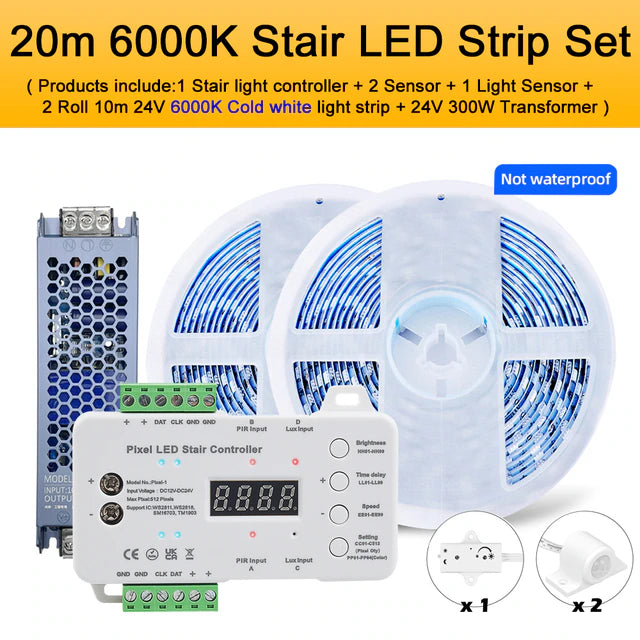 Motion Sensor Stair Light Addressable LED Strip Kit