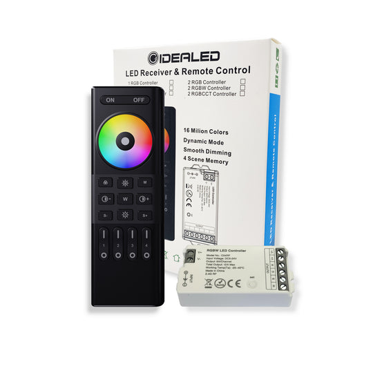 RGBW LED Controller with 4 Zones RF 2.4GHz Wireless Remote Control