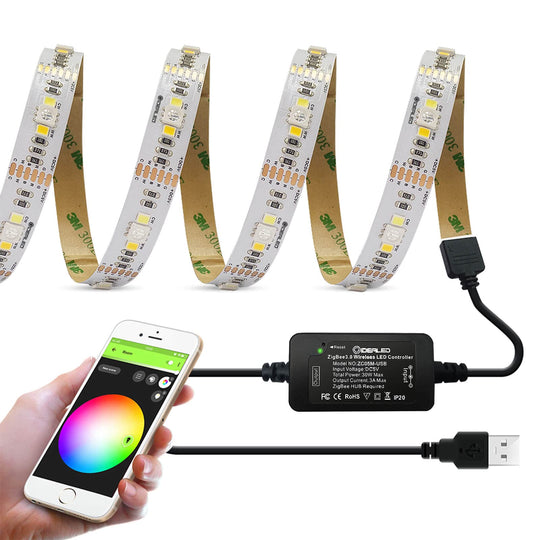 Smart ZigBee USB LED Strip Lights RGBWW Kit