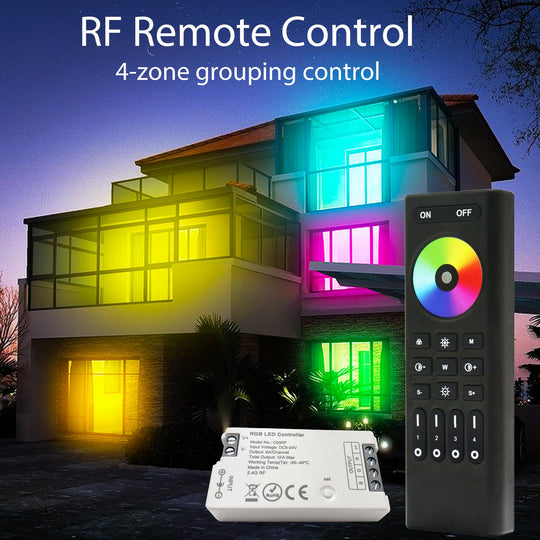 COB RGB LED Strip Controller with 4 Zones RF 2.4G Wireless Remote Control