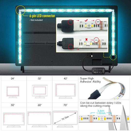 Smart ZigBee USB LED Strip Lights RGBWW Kit