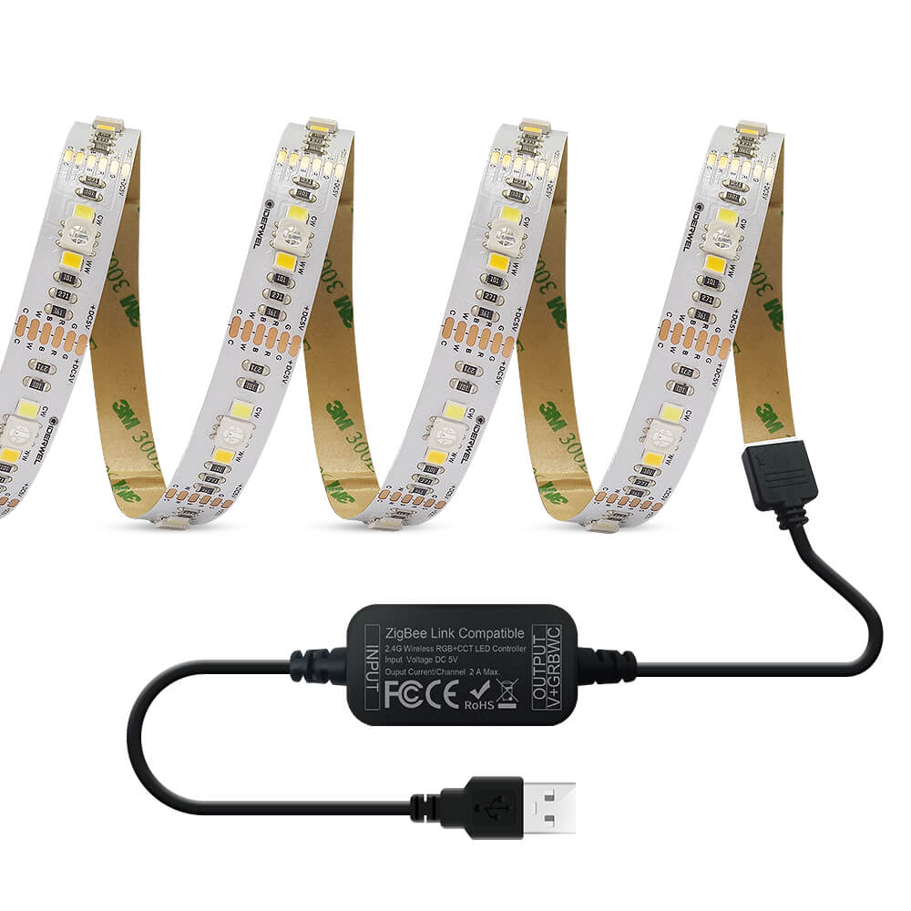 GIDERWEL ZigBee Smart USB Strip Light RGBCCT Kit Work with Hue Bridge