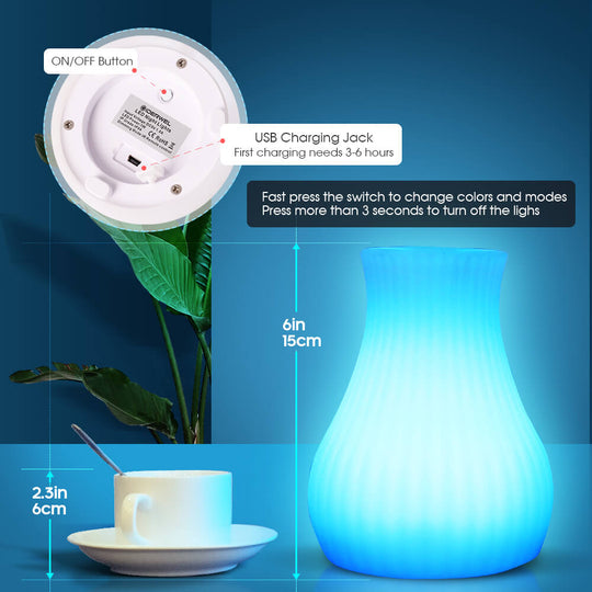 Rechargeable Vase Night Light with Remote Controller