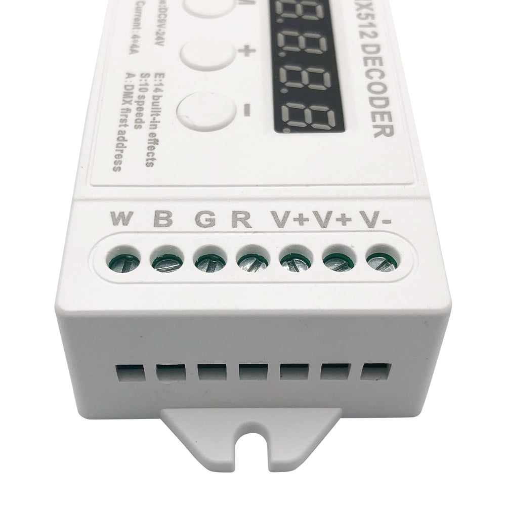 4 CH DMX Decoder with Digital display for RGB/RGBW LED strips