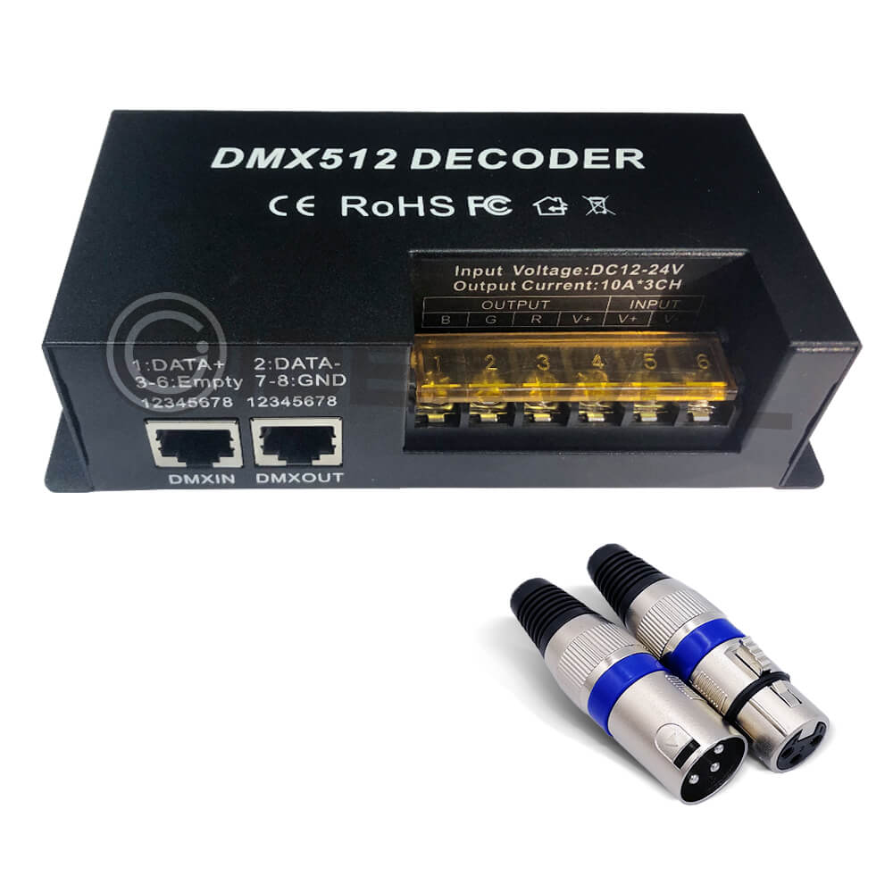 3 CH RGB DMX Decoder High Power 30A