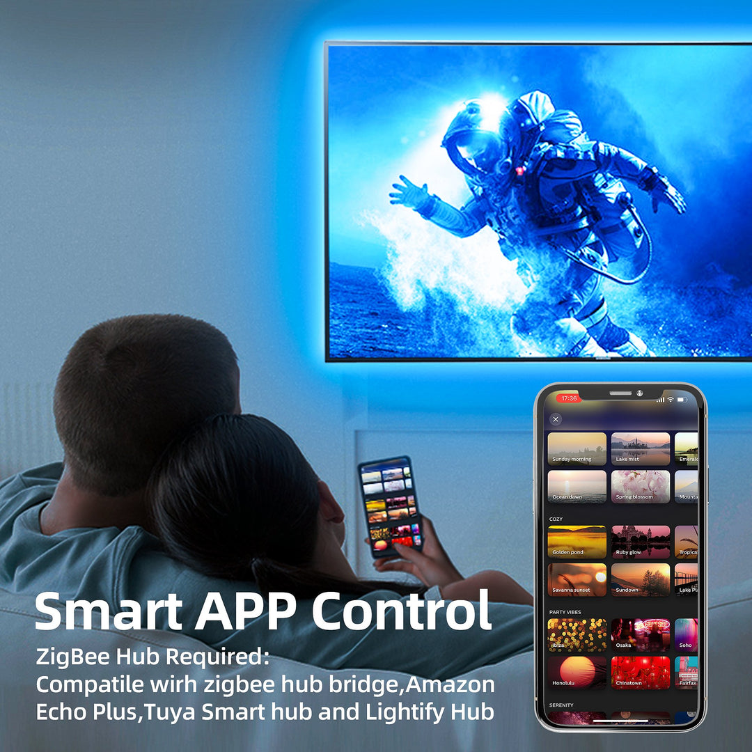 Smart ZigBee 3.0 RGBW LED TV Backlights (13ft)