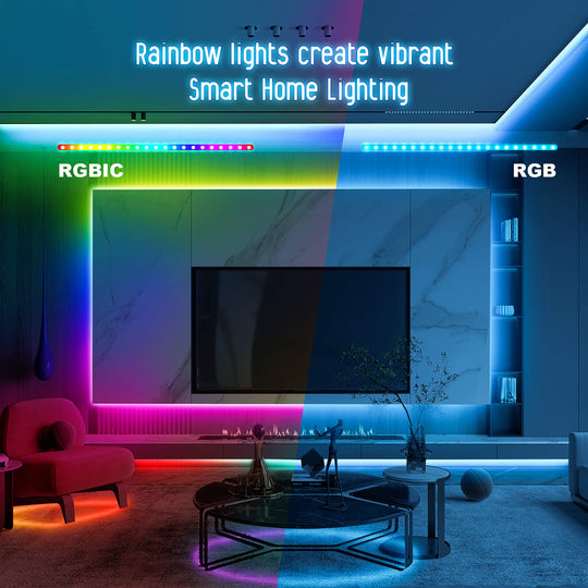 GIDERWEL Wi-Fi RGBIC LED Strip Lights 32.8ft Kit