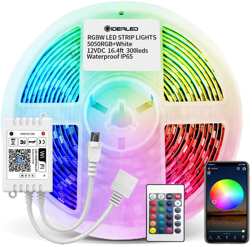 Smart WiFi RGBW LED Strip Kit Work with Alexa and Google Assistant