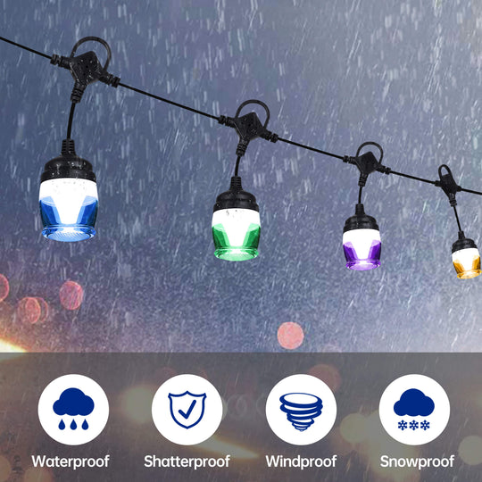 Bluetooth Outdoor RGB String Lights with Remote Controller