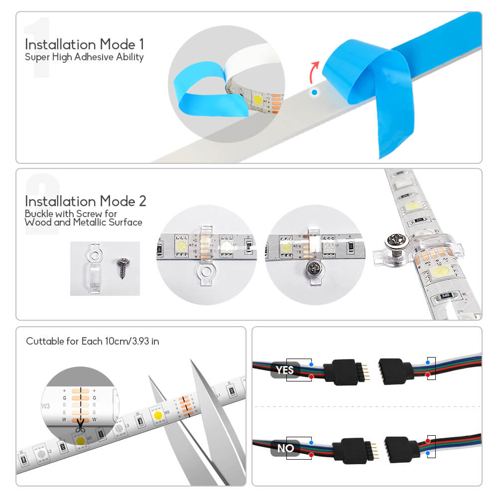 Smart ZigBee RGBW LED Strip 16.4ft Kit – GIDERWEL