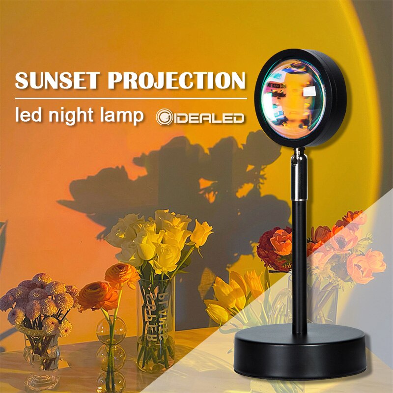Led Projection Table lamp Sunset Rainbow Atmosphere Night Lights