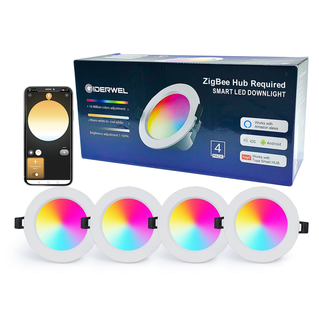 Smart Recessed RGB+WW LED Downlights