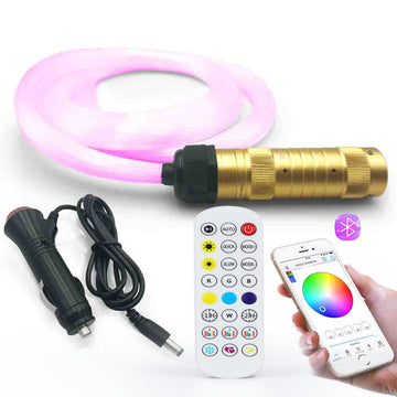 GIDERWEL LED Fiber Optic Lights 7W Kit with 6.5ft 200pcs 0.03in Optical Fiber Cable