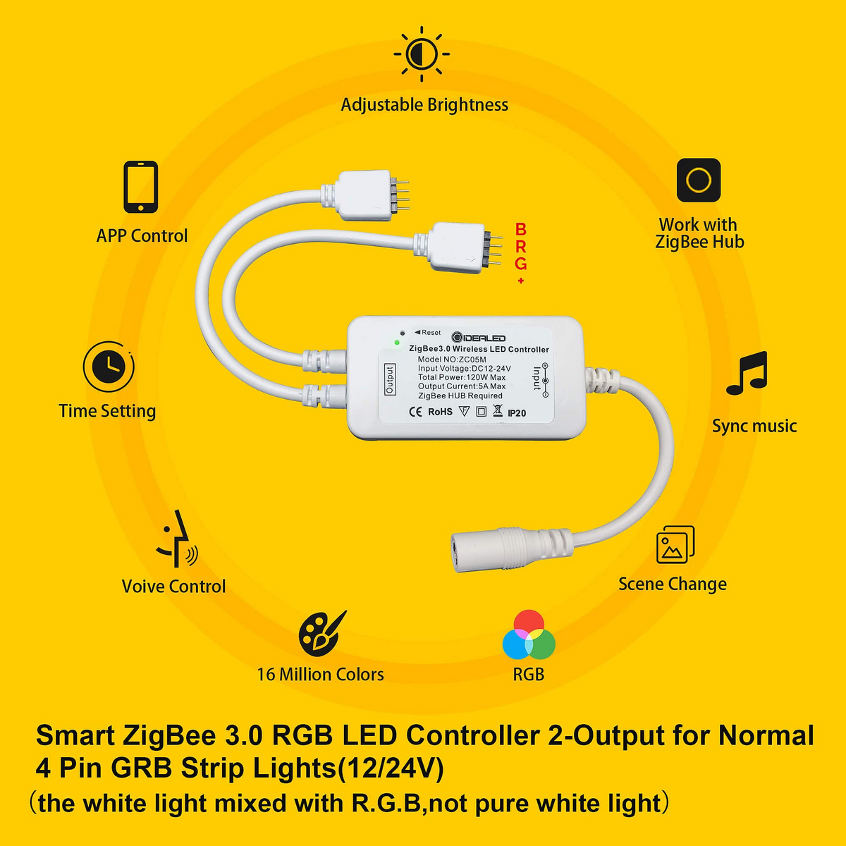 Smart Rgb Controller Smart ZigBee RGB LED Controller for 12V RGB LED Strips – GIDERWEL